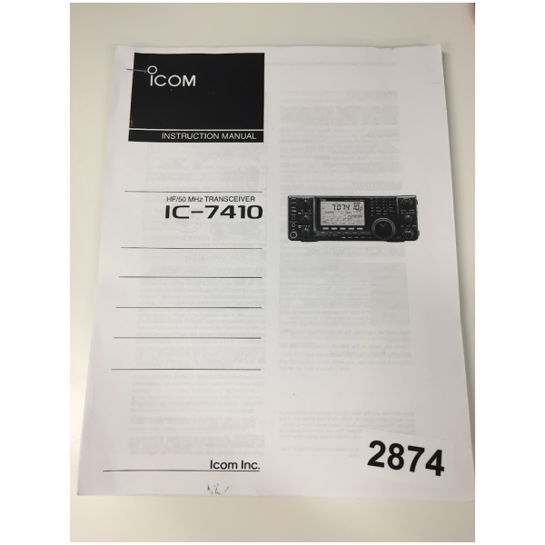 Icom Instruction Manual for IC-7410