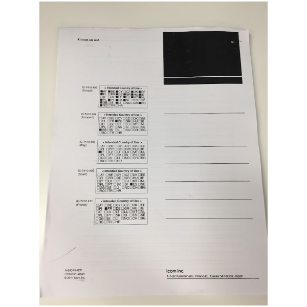 Icom Instruction Manual for IC-7410 - Image 2