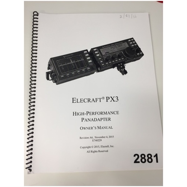 Elecraft PX3 High-Performance Panadapter - Owners Manual