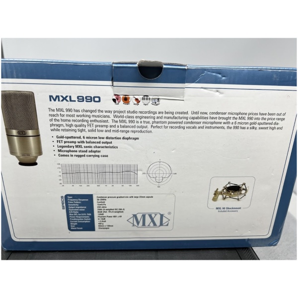 MXL 990 Large-Diaphragm Condenser Microphone With Shockmount - Image 4